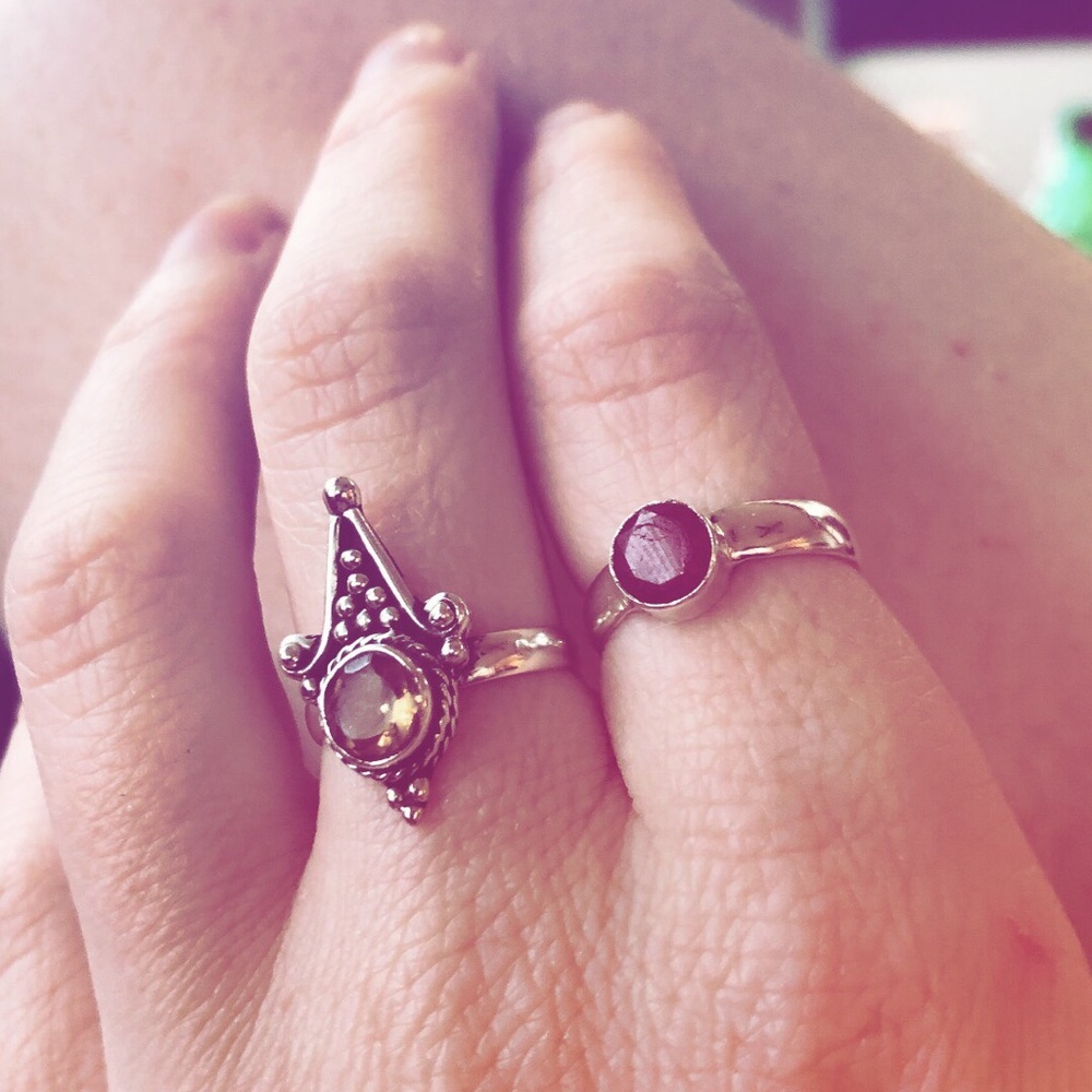 Ruby Gemstone Sterling Stacker Ring Boho Magic - image 4